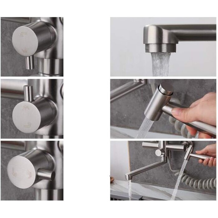 Mitigeur mural de cuisine inox 304 avec douchette - Jusqu'à -34% sur le prix