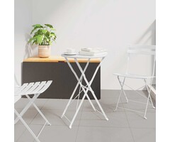 Vidaxl Table de bistrot pliante blanche Ø 50 cm - Jusqu'à 33% de remise