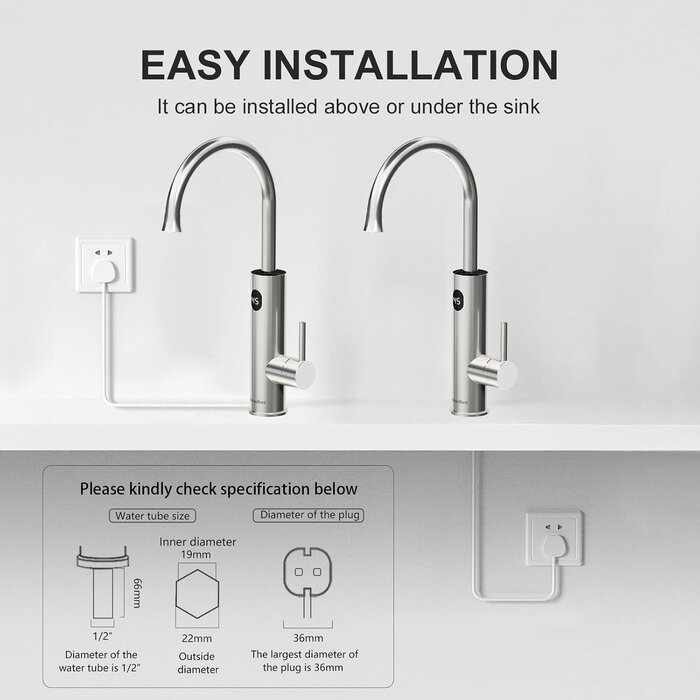 Robinet d'eau chaude électrique 3,2 kW - Jusqu'à 34% de réduction