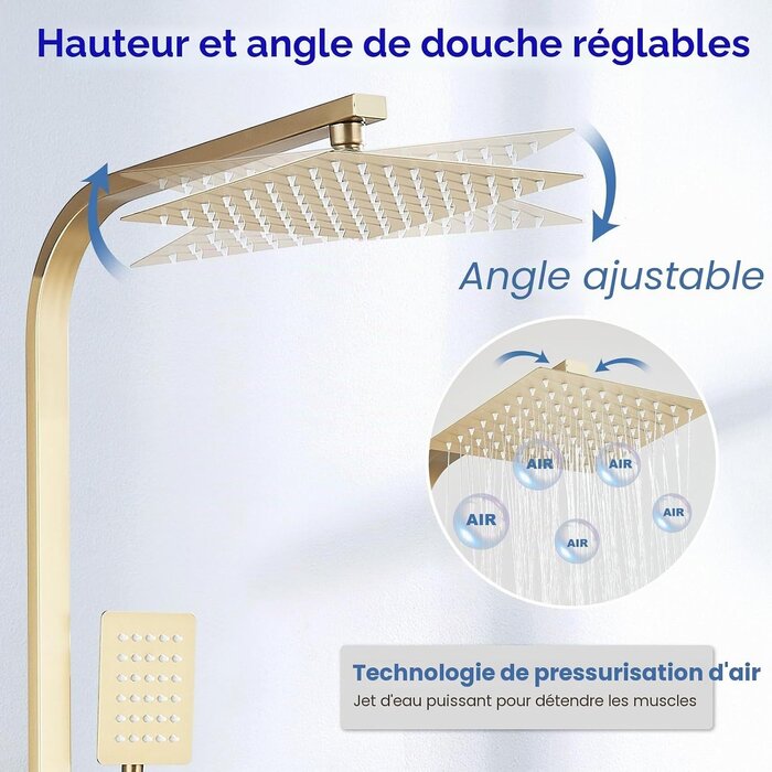 Système de douche en laiton doré brossé - Jusqu'à -34% sur votre achat