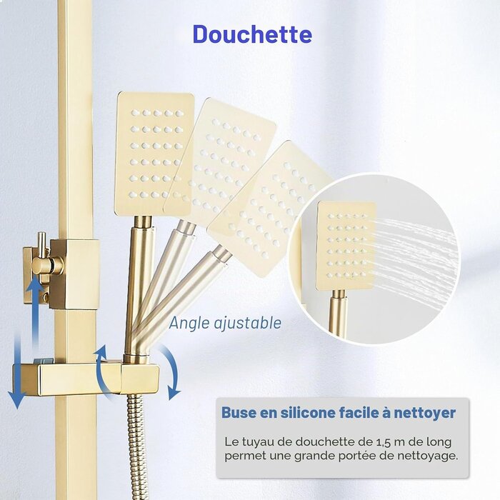 Système de douche en laiton doré brossé - Jusqu'à -34% sur votre achat