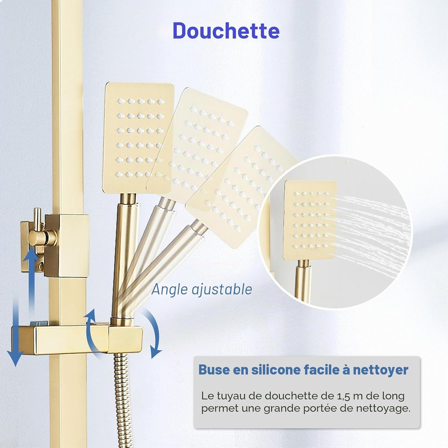 Système de douche en laiton doré brossé - Jusqu'à -34% sur votre achat