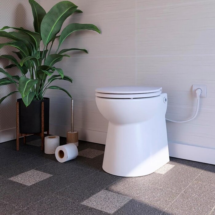 Toilette suspendue avec broyeur 500W - Porcelaine blanche - Jusqu'à 35% de remise