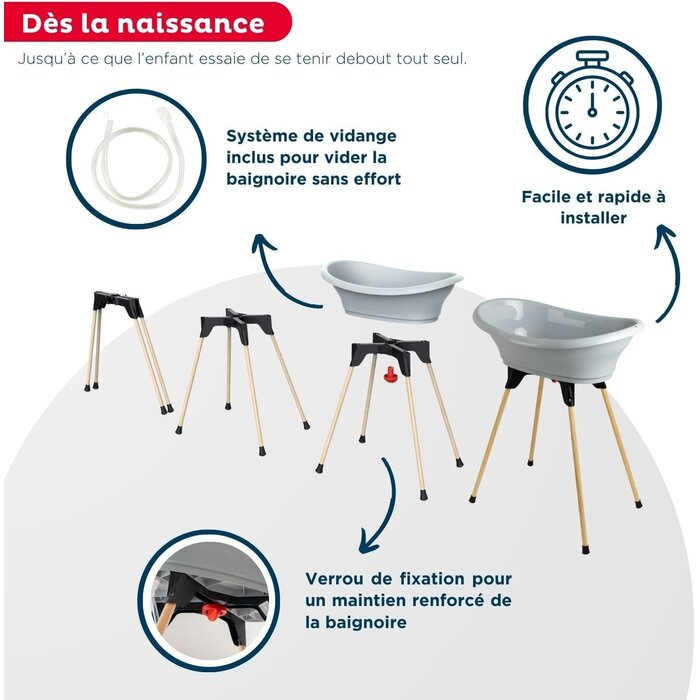 Baignoire bébé avec support pliant - Jusqu'à -34% sur votre achat