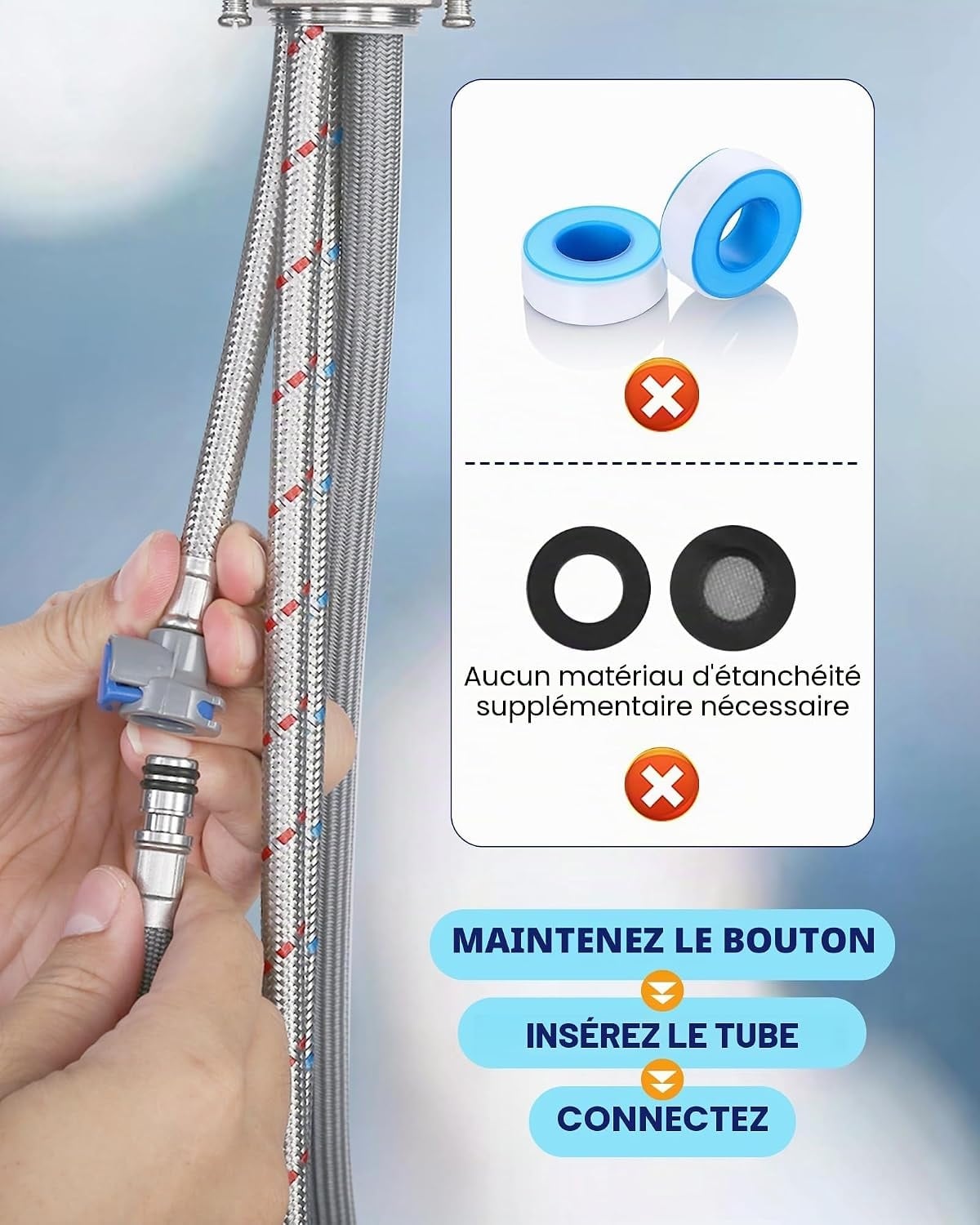 Mitigeur de cuisine extractible doré - Rotation 360° - Jusqu'à 34% de remise