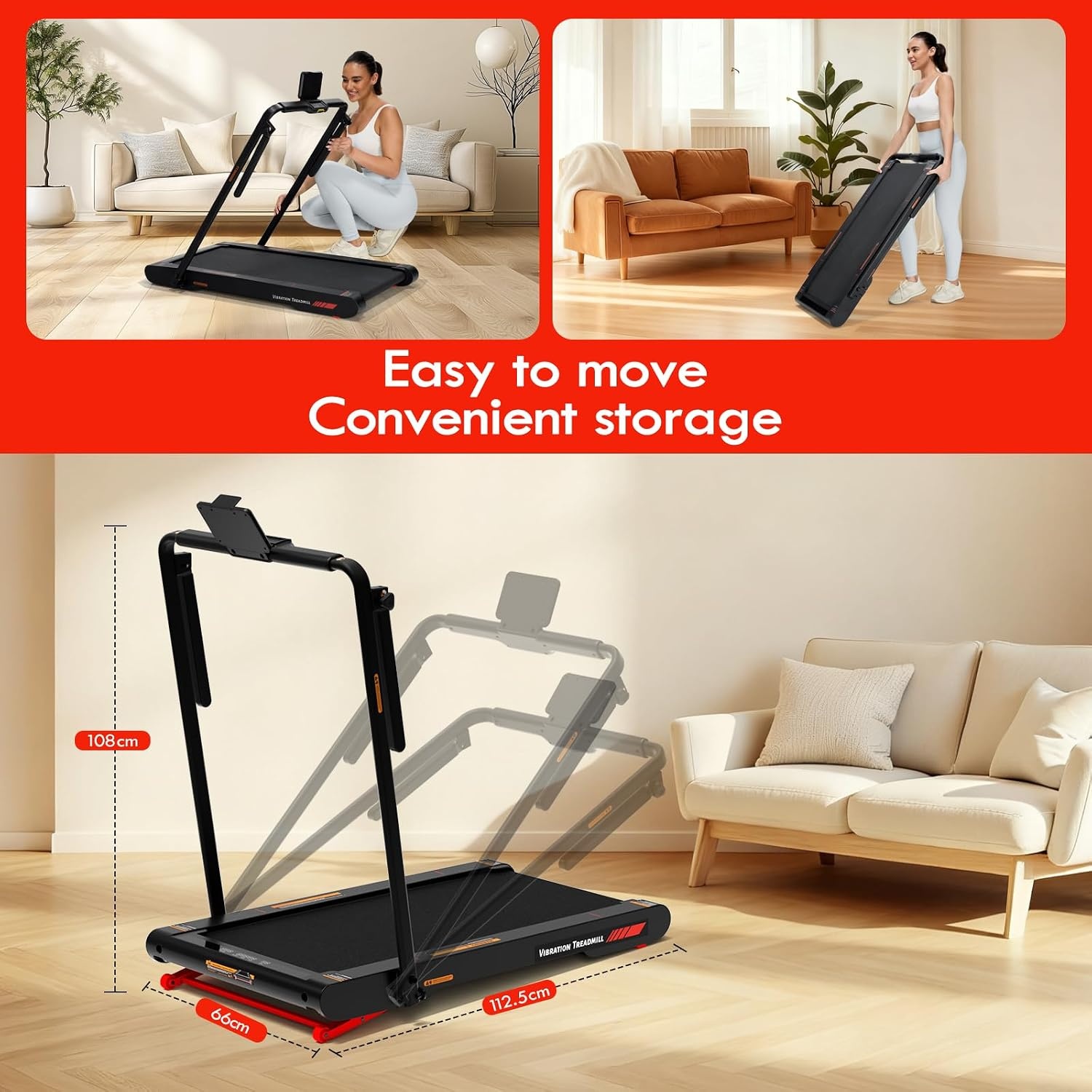 Tapis de marche 4-en-1 pliable avec inclinaison - Jusqu'à 35% de réduction