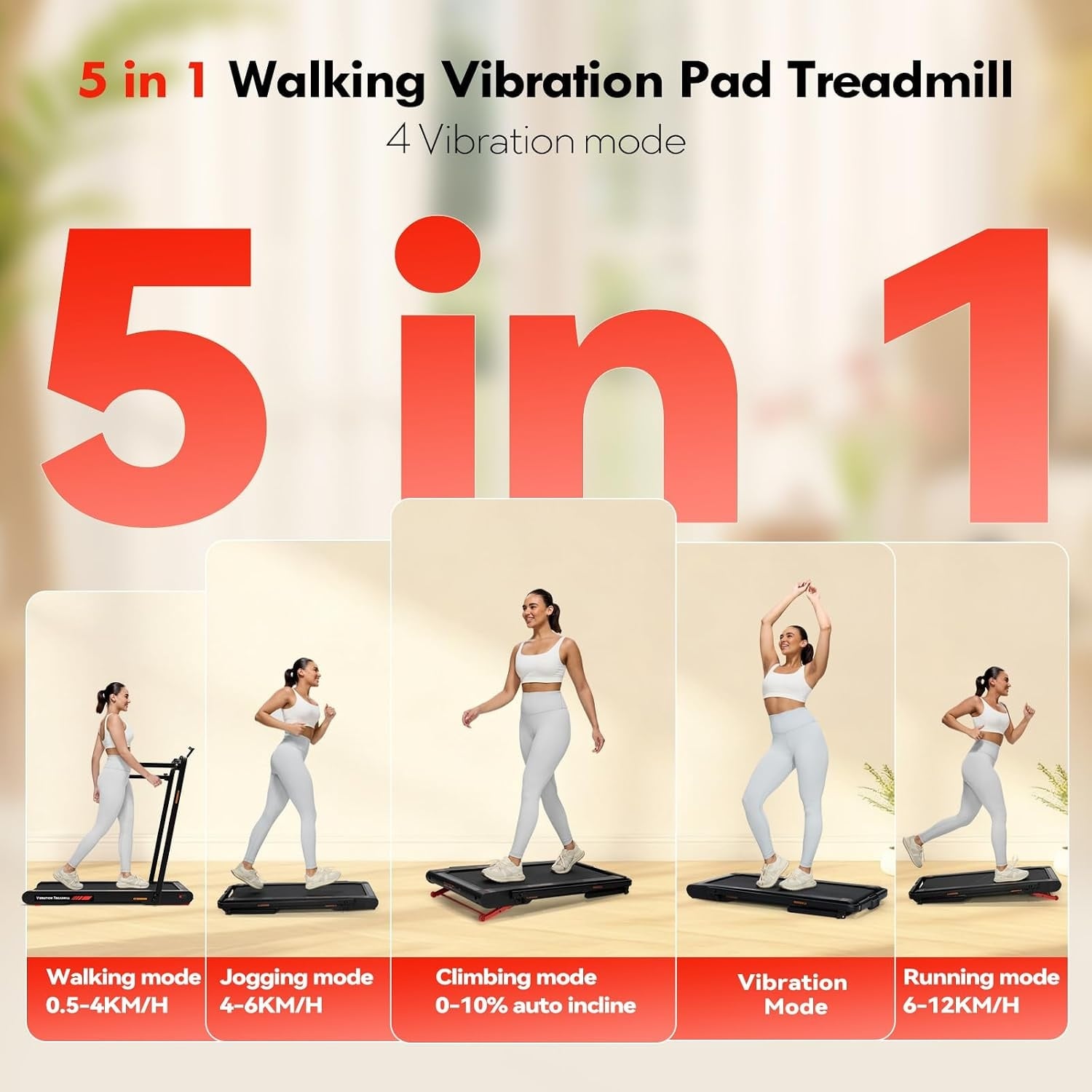 Tapis de marche 4-en-1 pliable avec inclinaison - Jusqu'à 35% de réduction