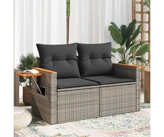 Vidaxl Banc de jardin 2 places avec coffres et tablette - Jusqu'à 34% de remise