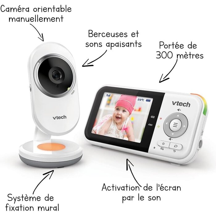 Babyphone Vidéo HD 2,8" avec Vision Nocturne - Jusqu'à 34% de remise