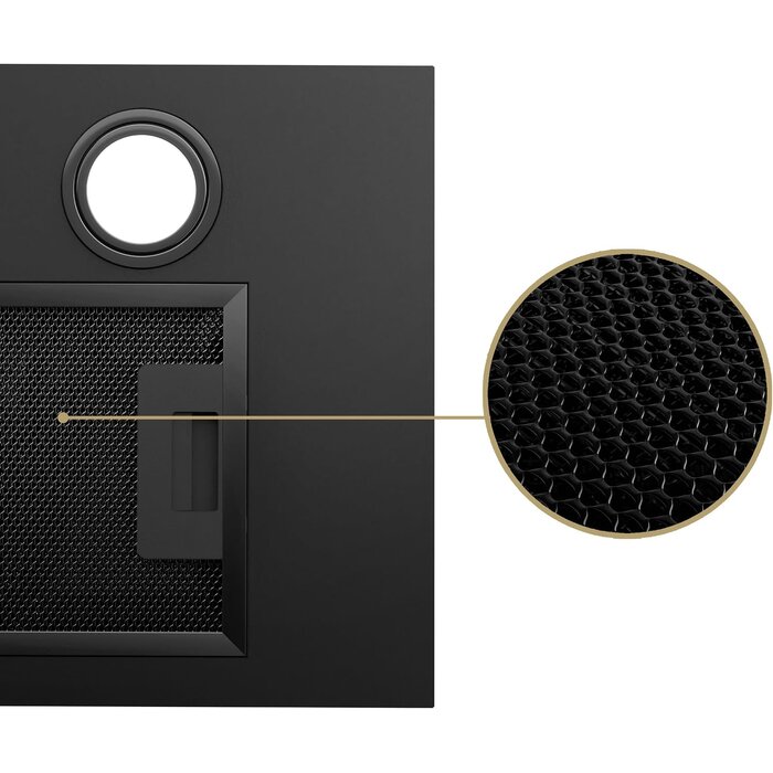 Hotte aspirante intégrable 52 cm noire - Jusqu'à 35% de réduction