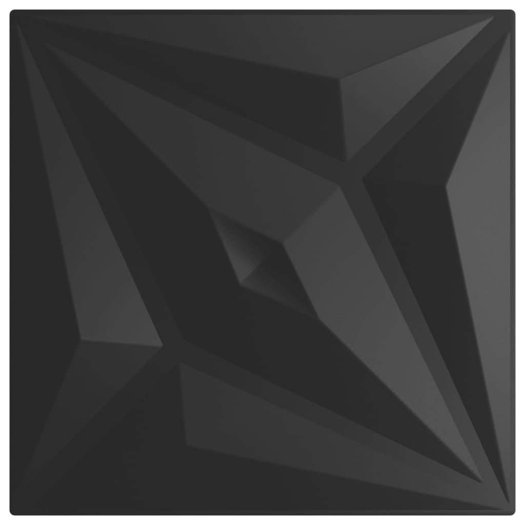 Panneaux muraux 3D motif étoile - 12 pièces - Noir - Jusqu'à -32%