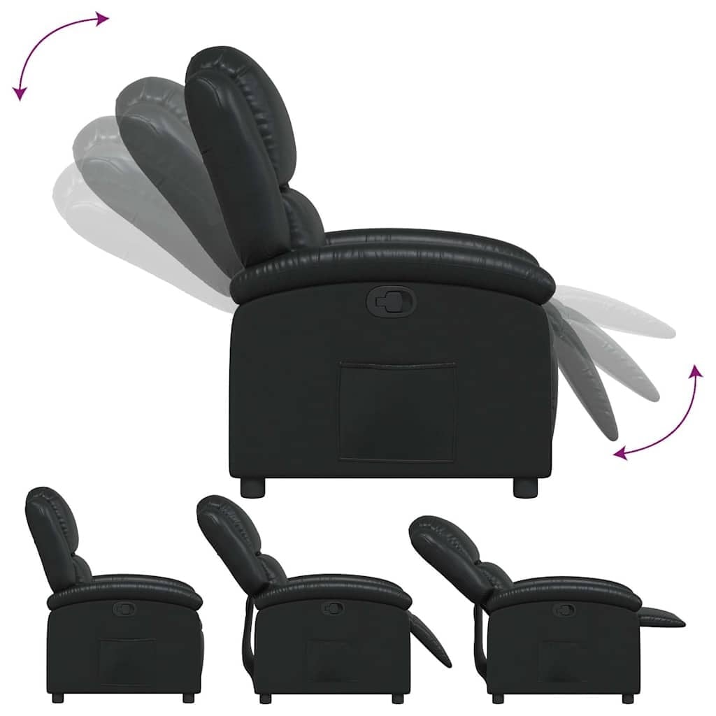 Fauteuil inclinable en similicuir noir - Jusqu'à -33% sur l'outlet