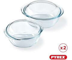 Set de 2 plats à four en verre borosilicate - Jusqu'à -32% de remise