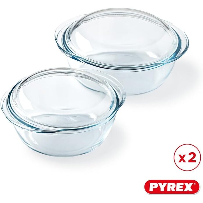 Set de 2 plats à four en verre borosilicate - Jusqu'à -32% de remise