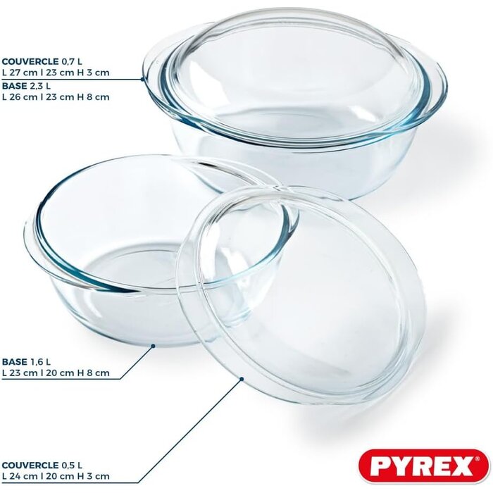 Set de 2 plats à four en verre borosilicate - Jusqu'à -32% de remise