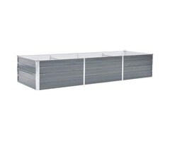 Vidaxl Jardinière surélevée en acier 240x80cm - Gris - Jusqu'à -33%