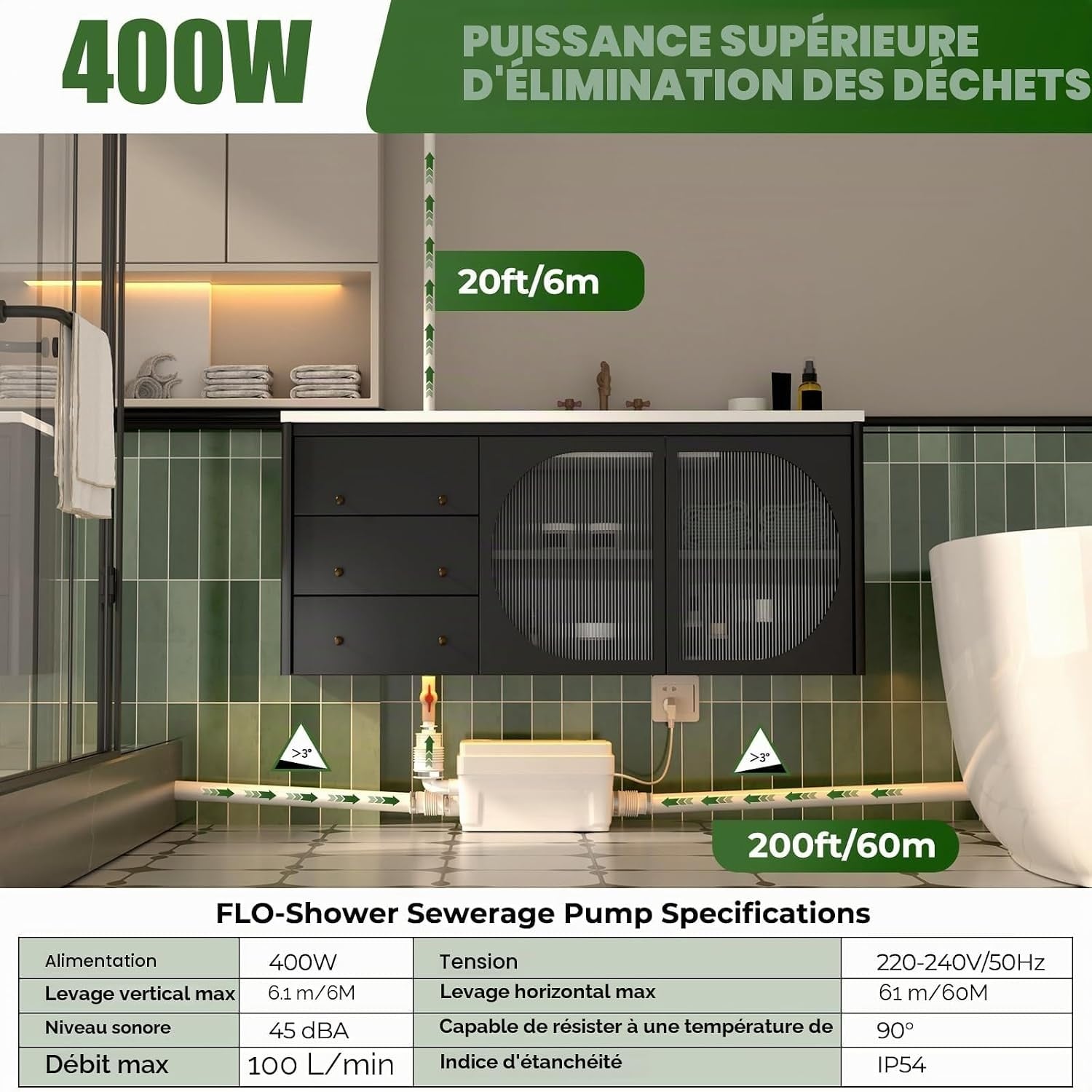 Pompe de relevage eaux usées 400W - Jusqu'à 34% de remise