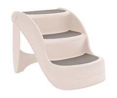 Vidaxl Escalier pliable pour animaux 3 marches, crème - Jusqu'à 33% de remise