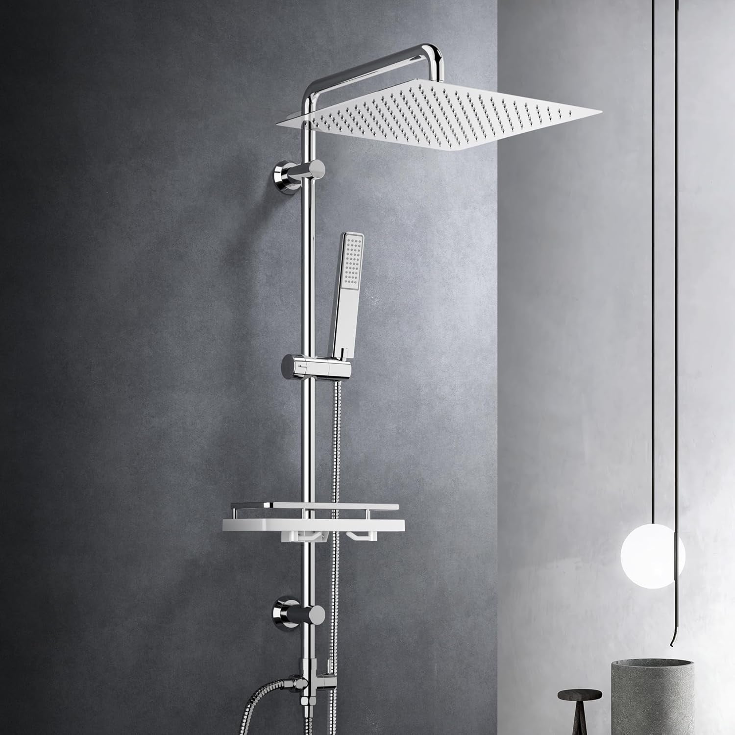 Système de douche XXL 30x30 cm avec tablette - Jusqu'à 34% de remise