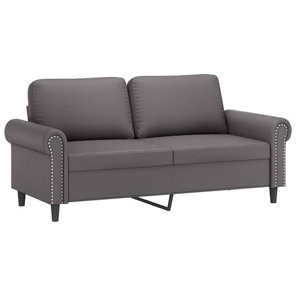 Canapé 2 places en similicuir gris - Jusqu'à 35% de réduction