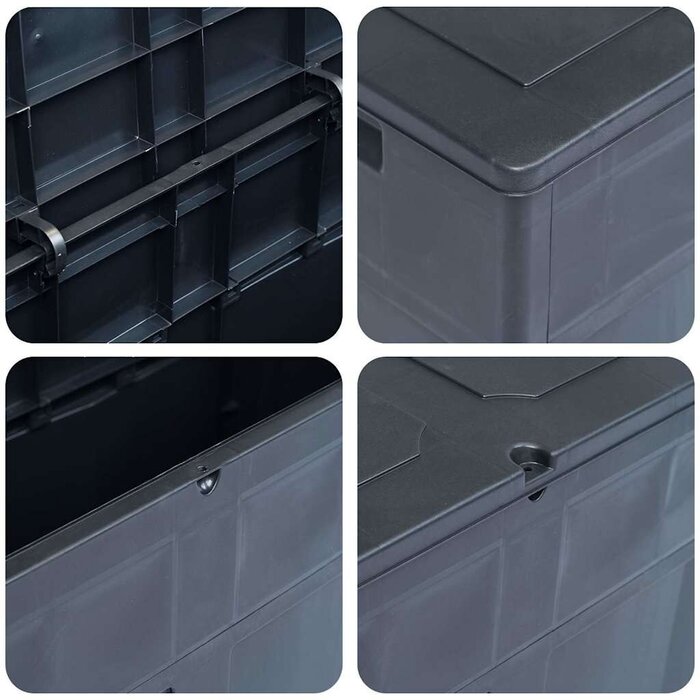 Coffre de jardin 320L aspect bois noir - Jusqu'à -34%