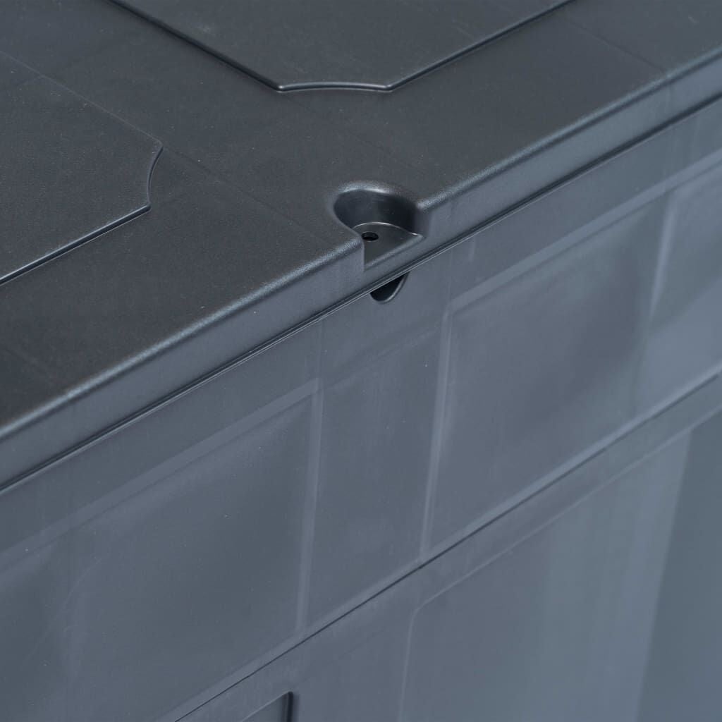 Coffre de jardin 320L aspect bois noir - Jusqu'à -34%