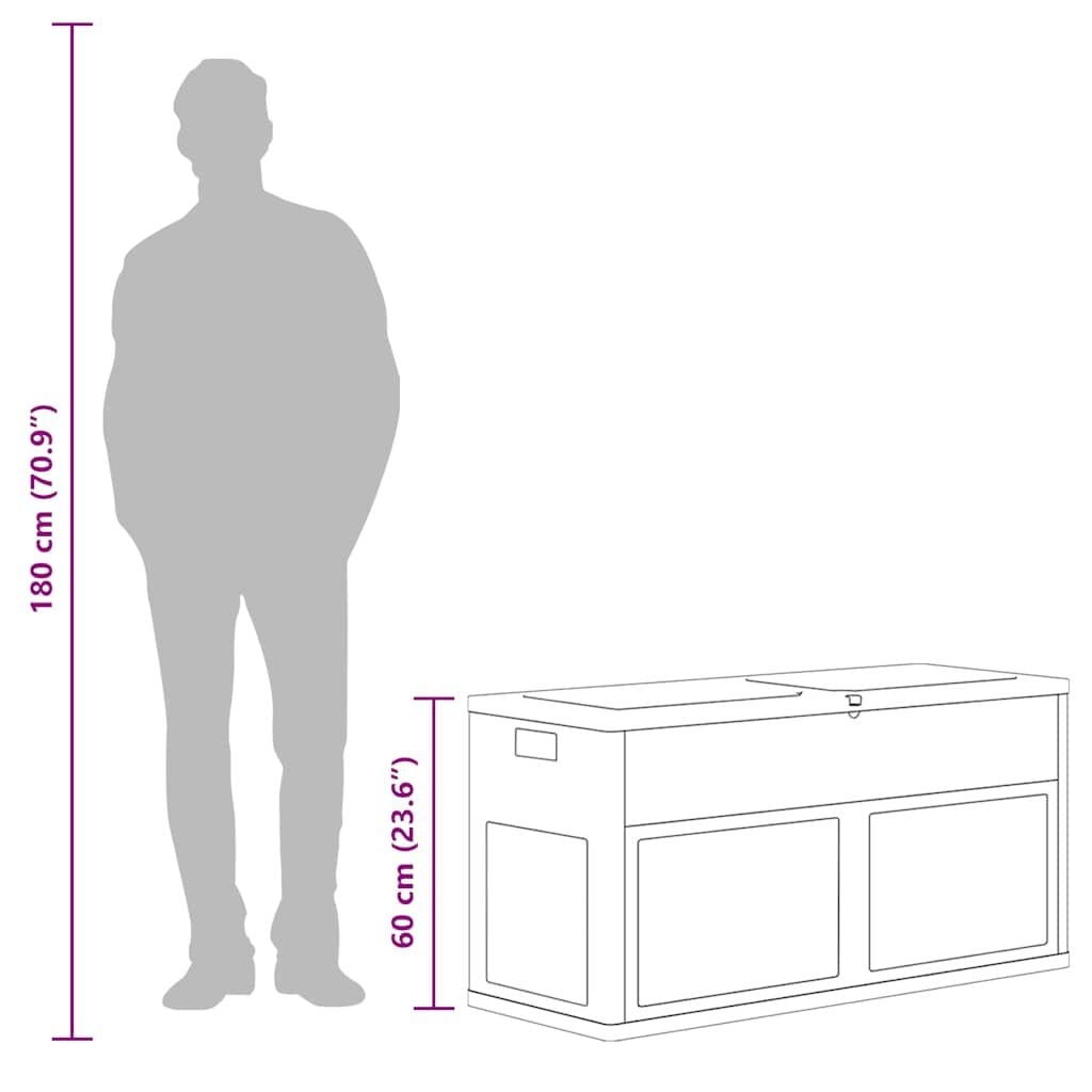 Coffre de jardin 320L aspect bois noir - Jusqu'à -34%