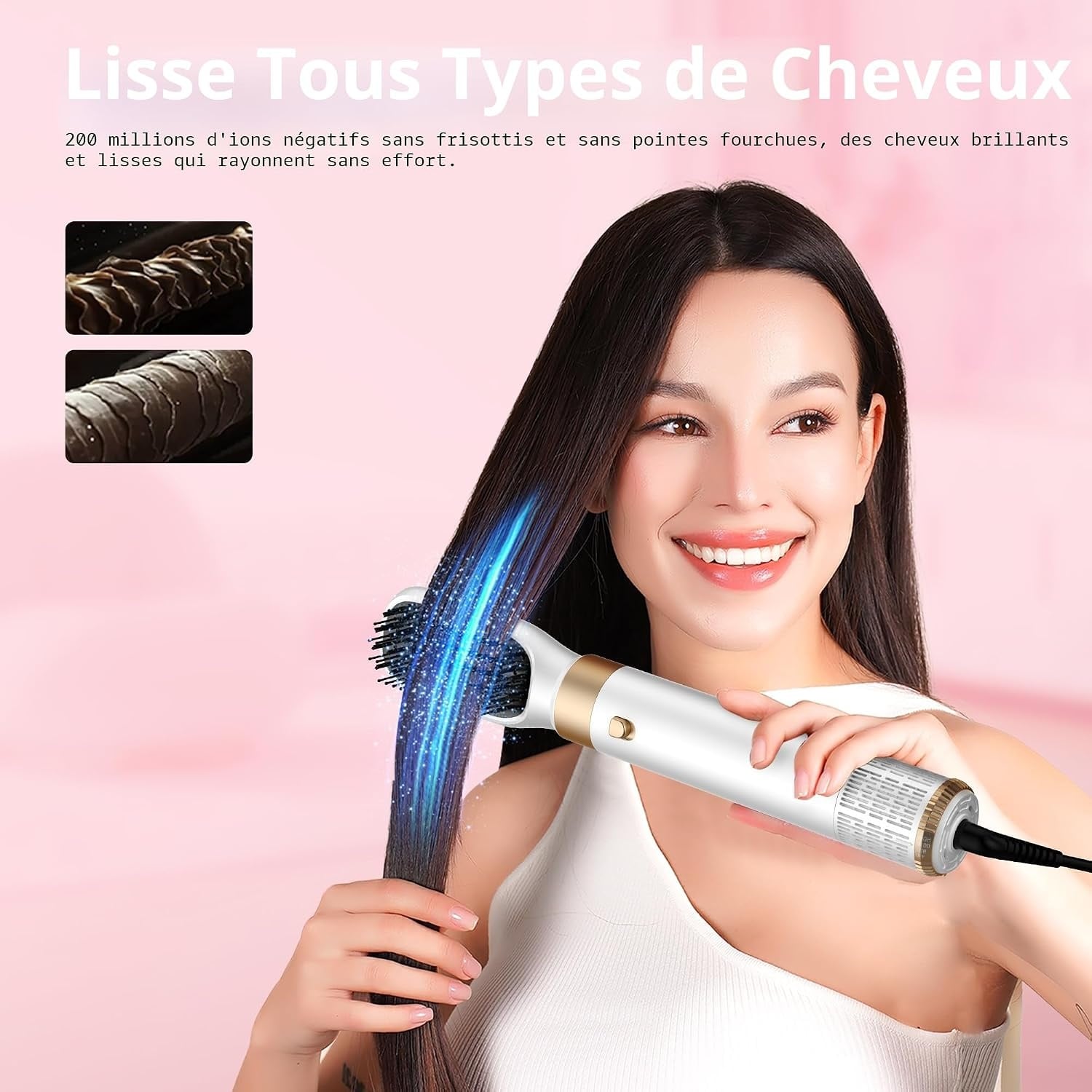 Brosse soufflante 6-en-1 ionique bleue - Jusqu'à -33% sur l'outlet
