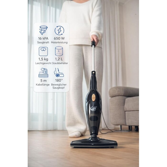 Aspirateur 3-en-1 Puissant 650W - Noir - Jusqu'à 32% de remise