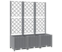 Vidaxl Jardinière avec treillis 120x40x136 cm gris - Jusqu'à -34%