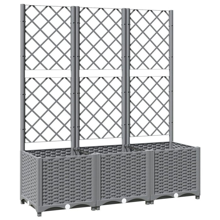 Jardinière avec treillis 120x40x136 cm gris - Jusqu'à -34%