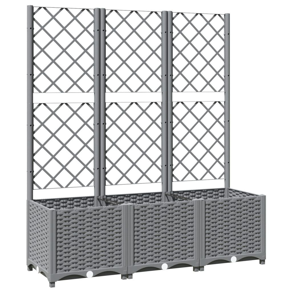 Jardinière avec treillis 120x40x136 cm gris - Jusqu'à -34%