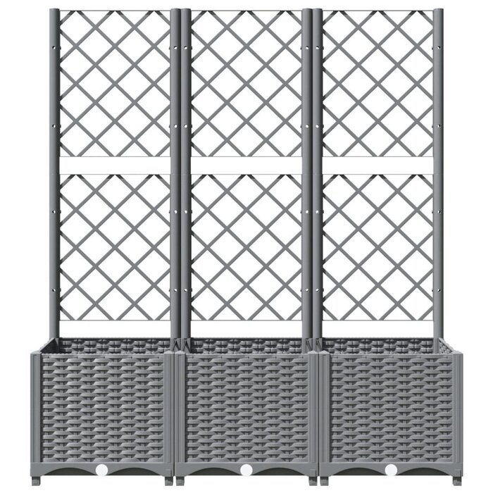 Jardinière avec treillis 120x40x136 cm gris - Jusqu'à -34%