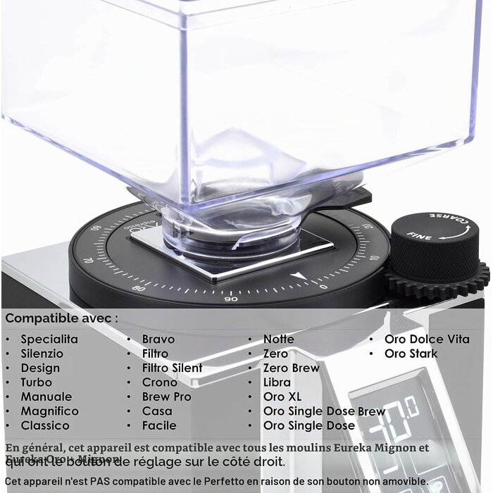 Molette de réglage précision pour moulin à café - Aluminium noir - Jusqu'à -33%