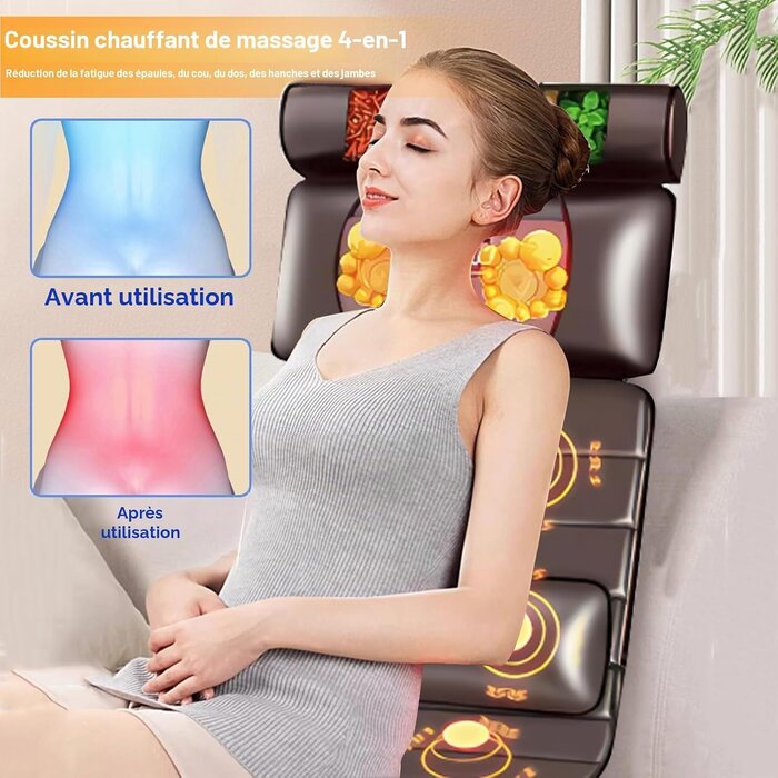 Tapis de massage complet 10 moteurs chauffant - Jusqu'à -34%