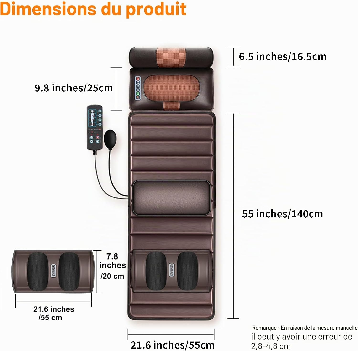 Tapis de massage complet 10 moteurs chauffant - Jusqu'à -34%