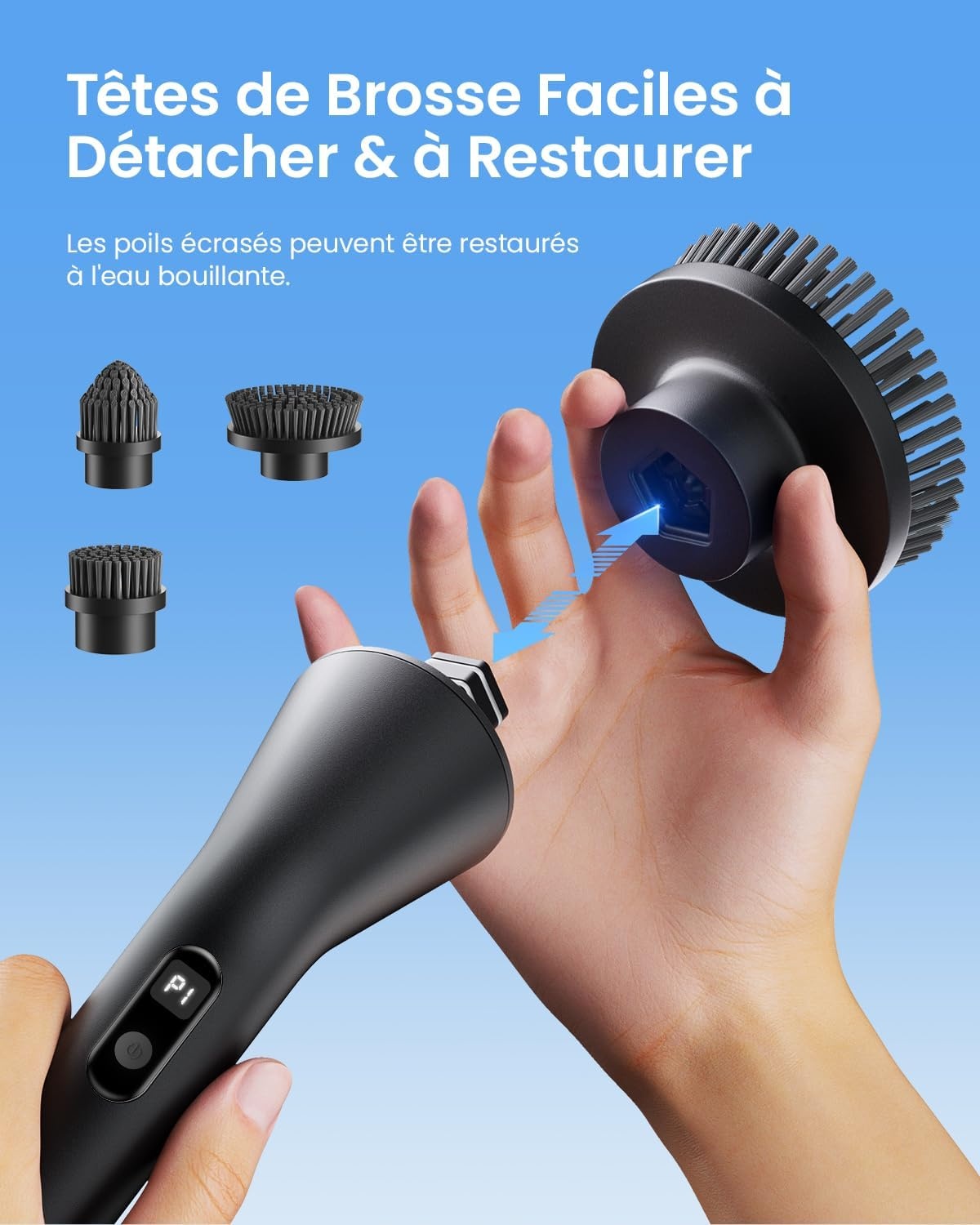 Brosse de nettoyage électrique rotative - Jusqu'à 33% de remise