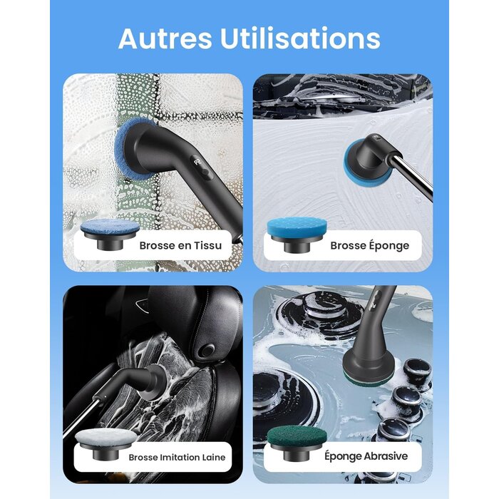 Brosse de nettoyage électrique rotative - Jusqu'à 33% de remise