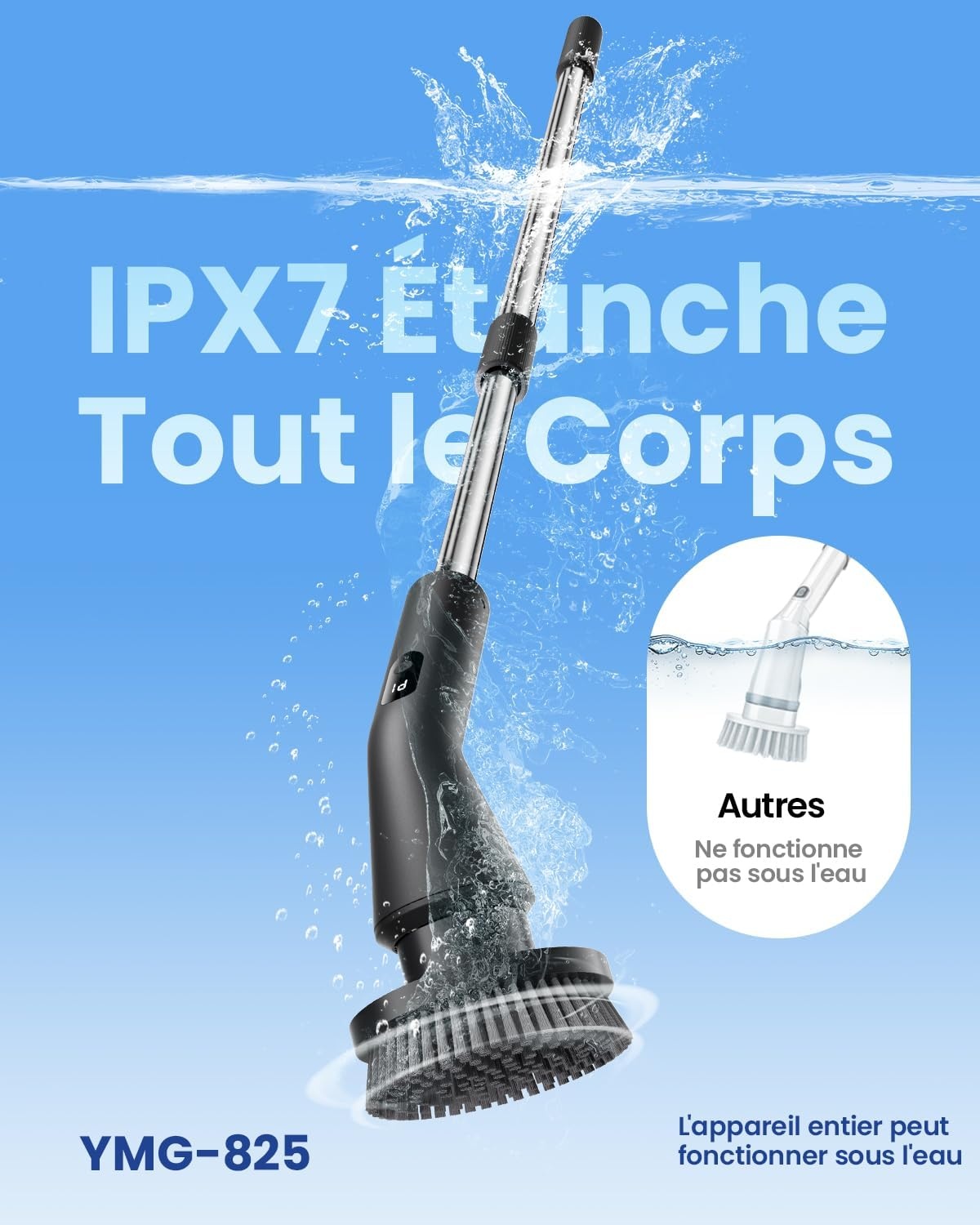 Brosse de nettoyage électrique télescopique - Jusqu'à 33% de remise