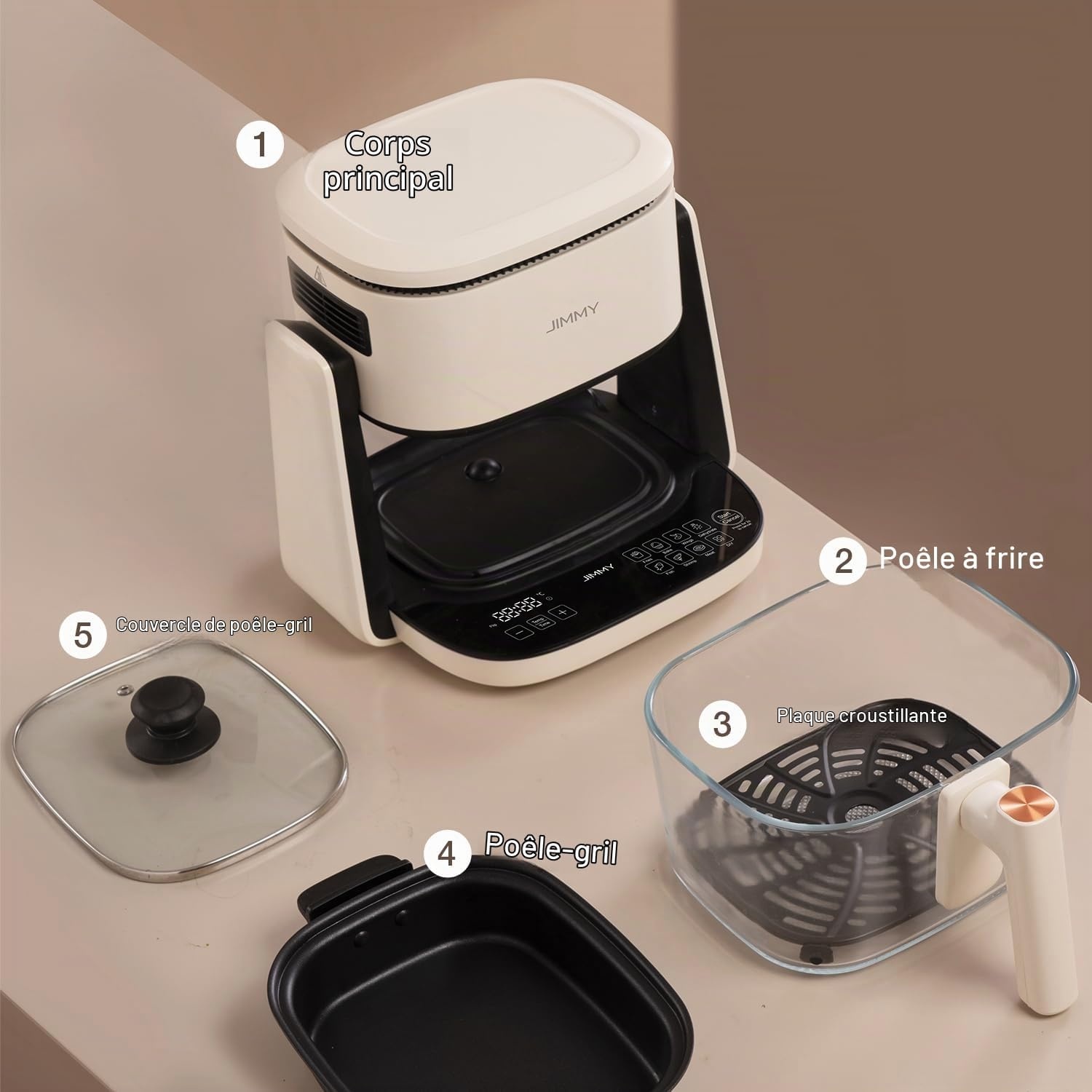 Friteuse à air chaud 4L 2-en-1 - Beige - Jusqu'à -34% sur l'outlet