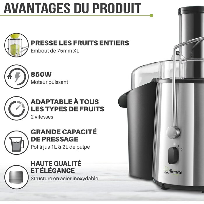 Centrifugeuse 850W - Goulotte 75mm - Jusqu'à 33% de remise