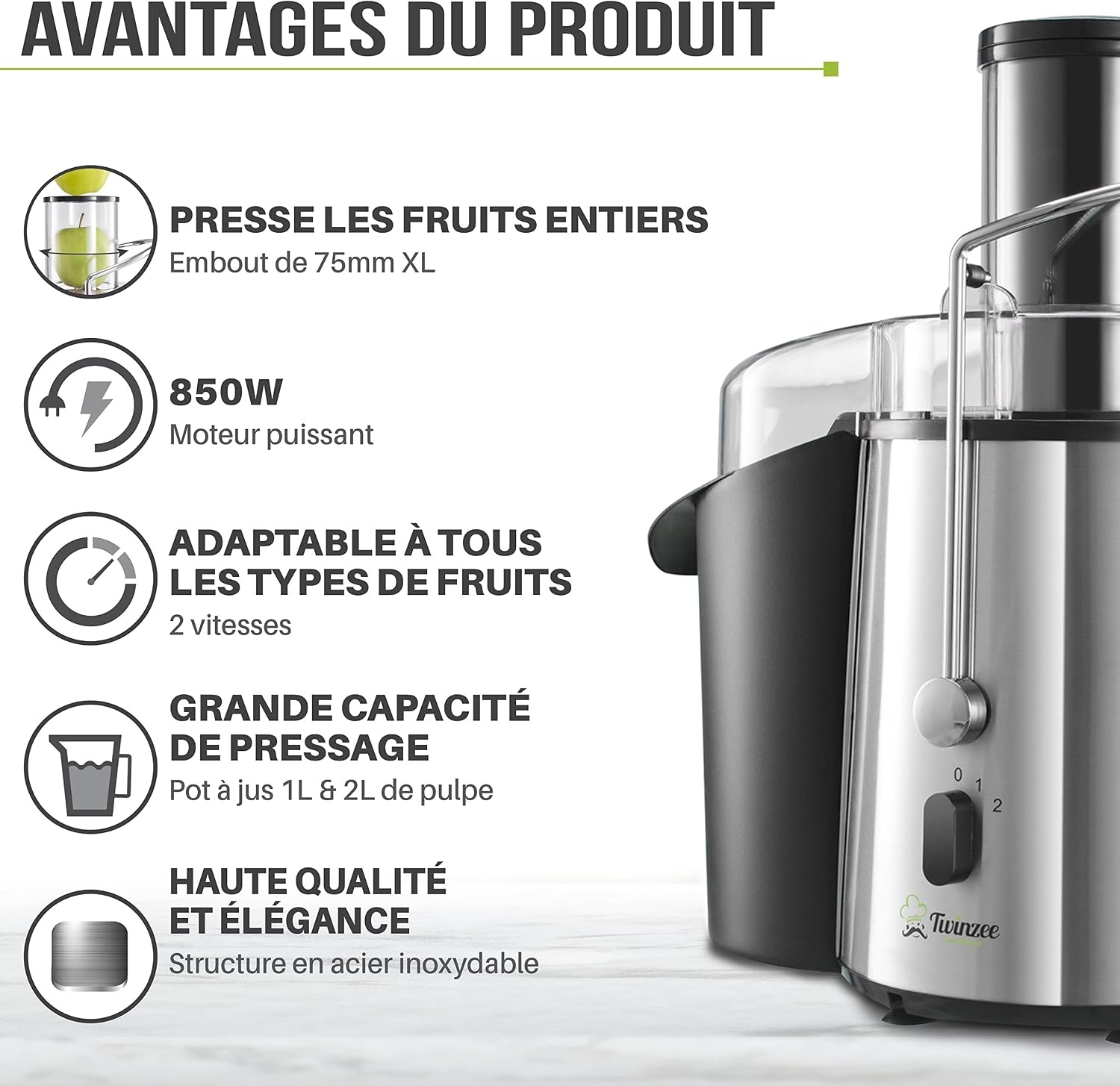 Centrifugeuse 850W - Goulotte 75mm - Jusqu'à 33% de remise