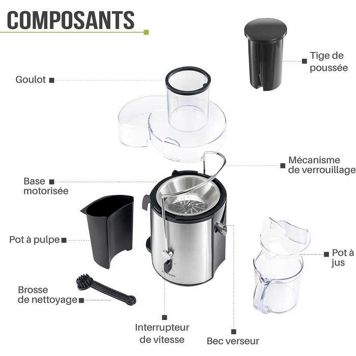 Centrifugeuse 850W - Goulotte 75mm - Jusqu'à 33% de remise