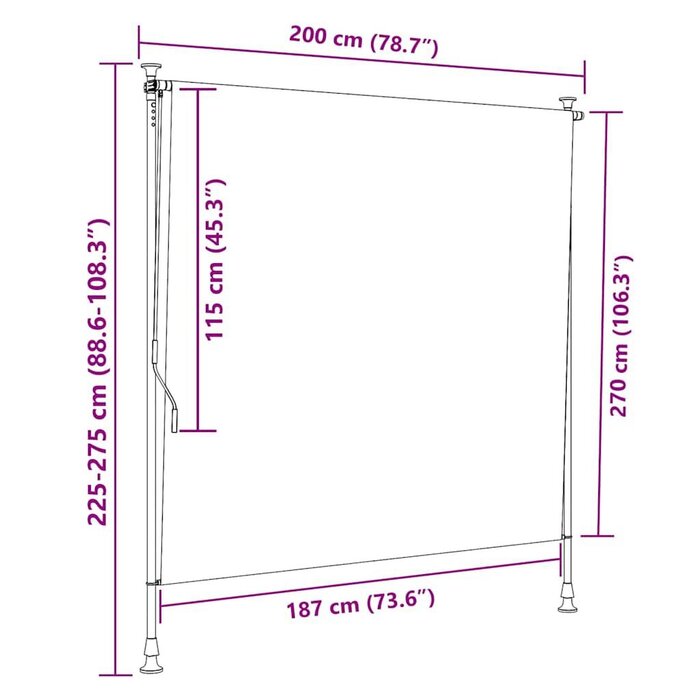 Store enrouleur extérieur 200x270 cm - Protection solaire - Jusqu'à -35%