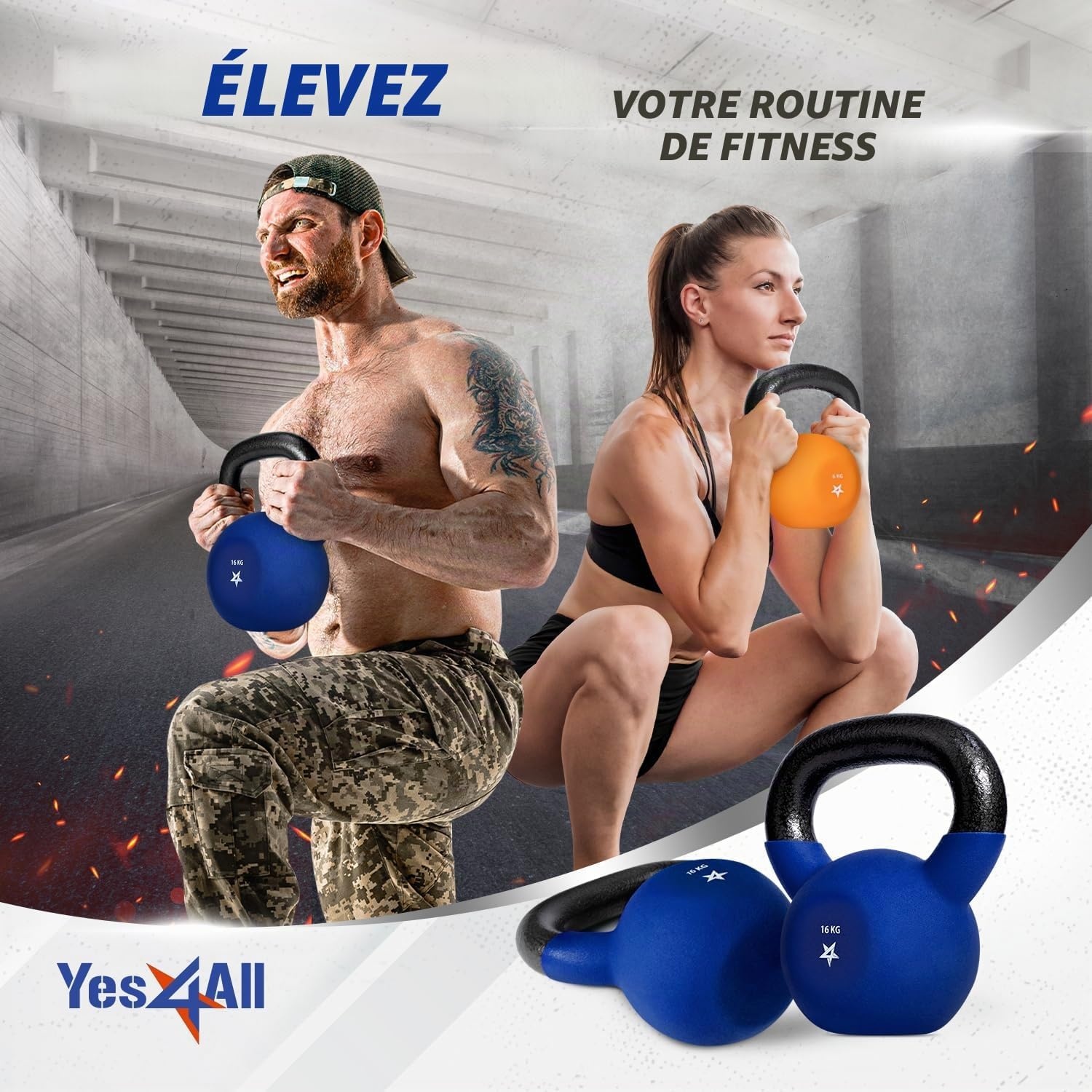 Kettlebell en fonte 16 kg - Jusqu'à -29% sur votre équipement fitness