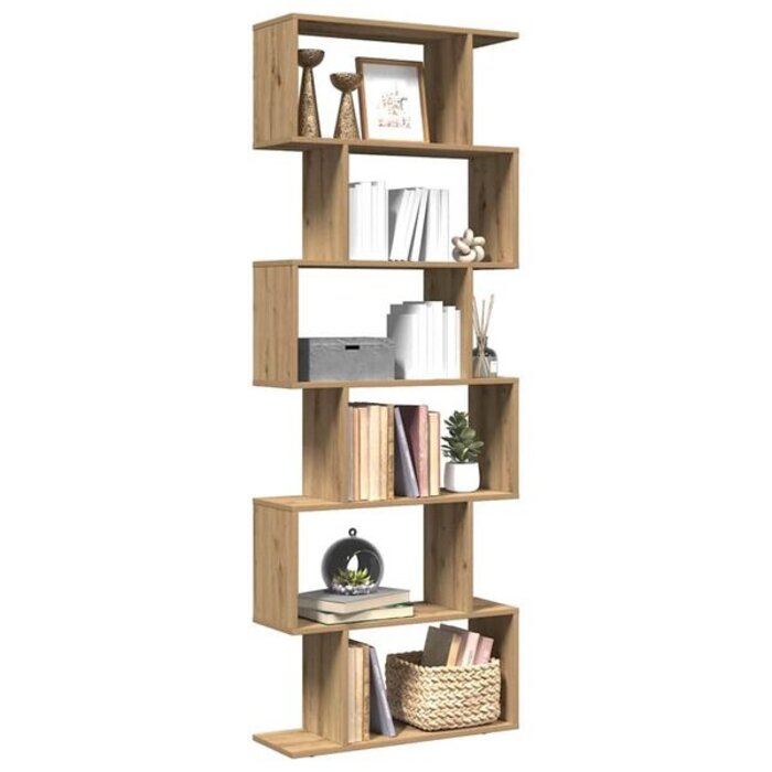 Bibliothèque séparateur 6 niveaux chêne artisan - Jusqu'à -35%