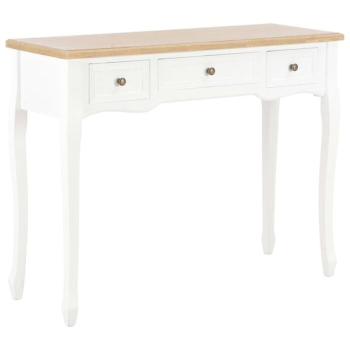 Vidaxl Table d'appoint blanche 3 tiroirs - Jusqu'à -35% en outlet