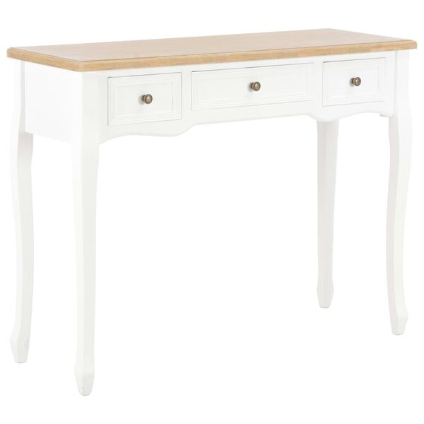 Vidaxl Table d'appoint blanche 3 tiroirs - Jusqu'à -35% en outlet