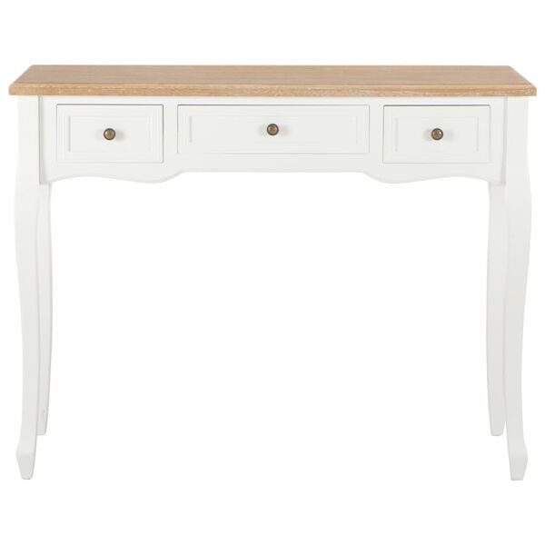 Vidaxl Table d'appoint blanche 3 tiroirs - Jusqu'à -35% en outlet