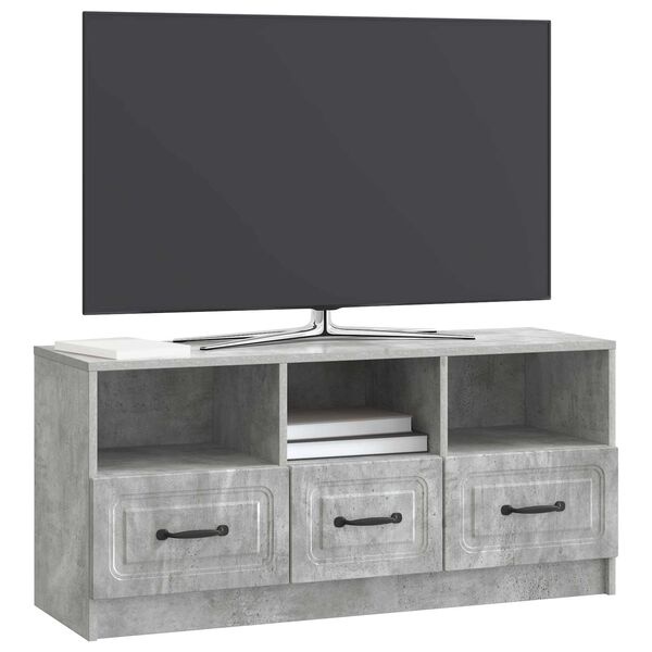 Vidaxl Meuble TV moderne 3 tiroirs gris béton - Jusqu'à 34% de réduction